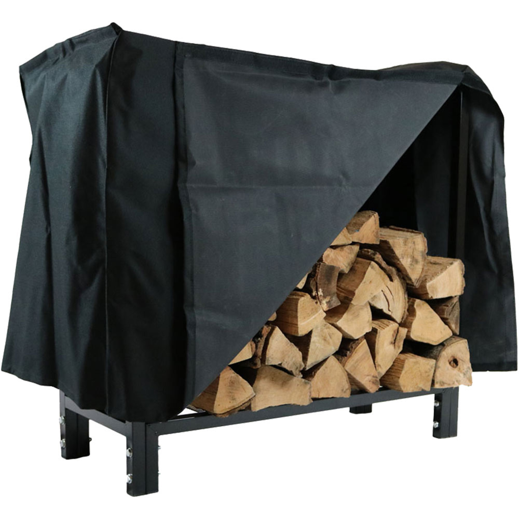 Sunnydaze Decor, Firewood Log Rack with Cover, Length 2 ft, Material Steel, Model# QXWR30 COMBO